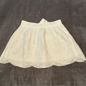 Zara White Eyelet Lace Mini Skirt